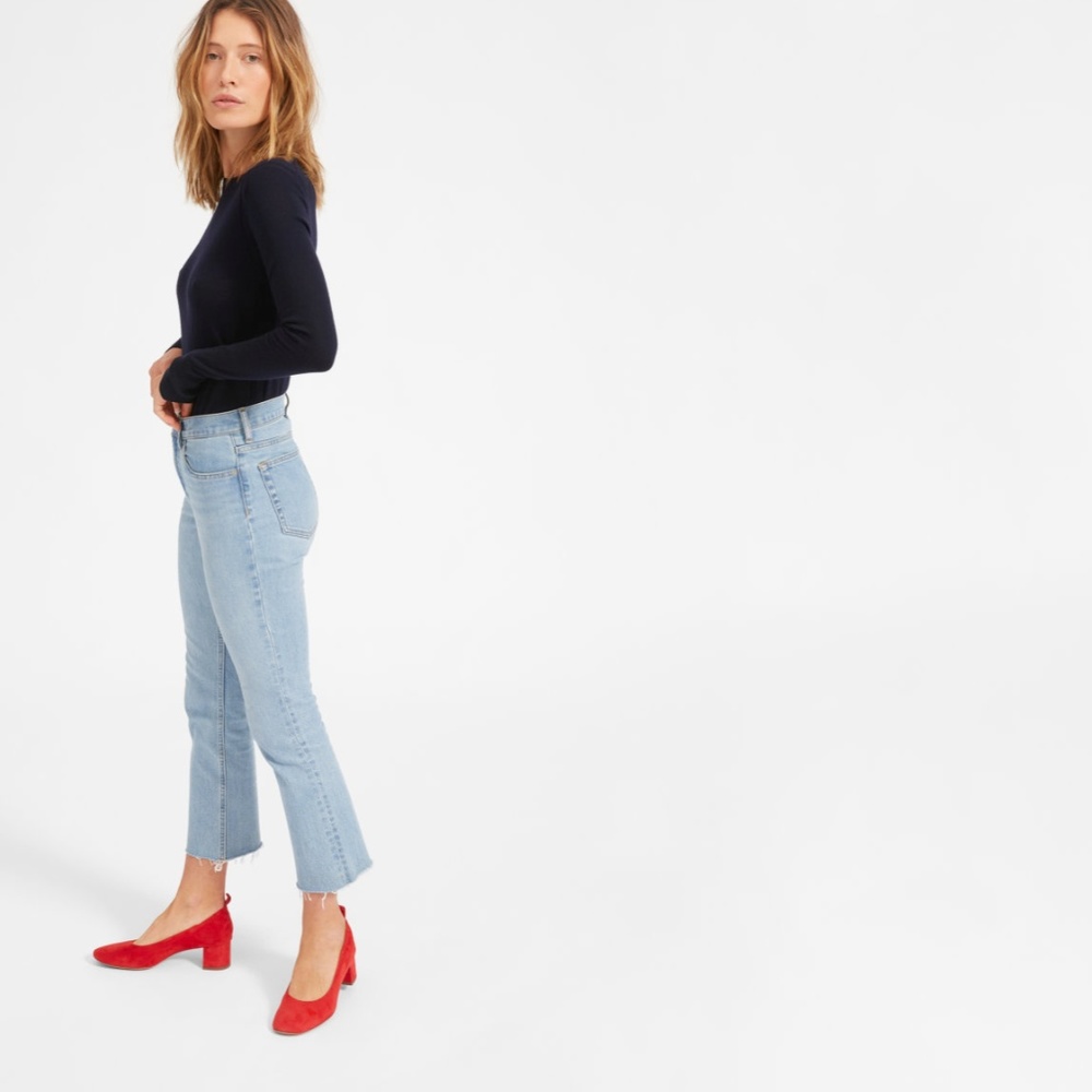 Everlane Kick Crop Jean Light Blue